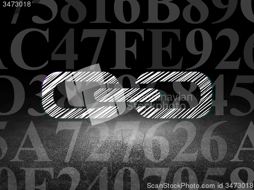 Image of Web design concept: Link in grunge dark room