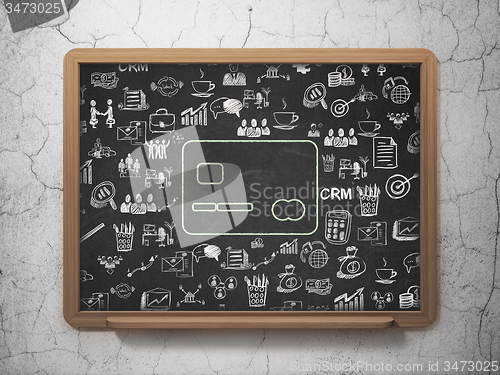 Image of Finance concept: Credit Card on School Board background