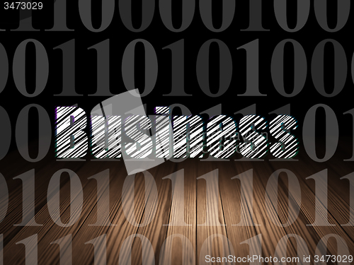 Image of Finance concept: Business in grunge dark room