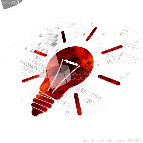 Image of Business concept: Light Bulb on Digital background