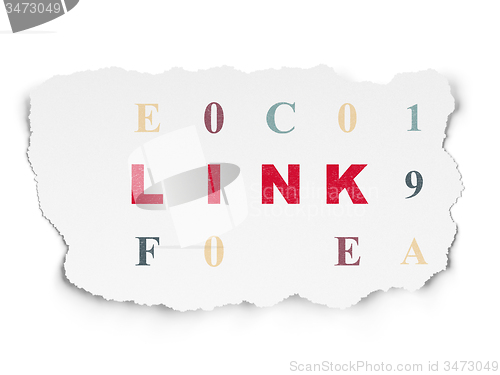 Image of Web design concept: Link on Torn Paper background