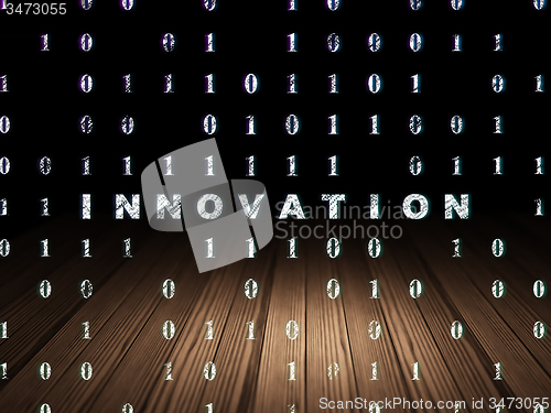 Image of Finance concept: Innovation in grunge dark room