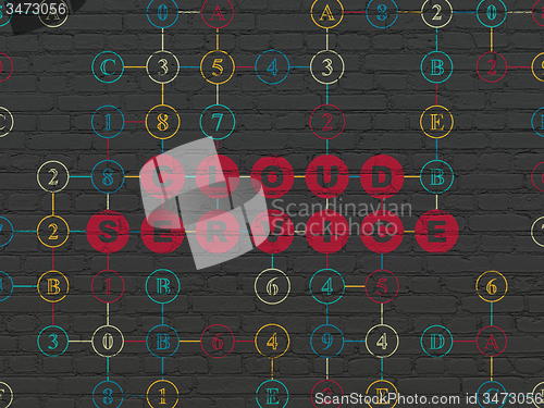 Image of Cloud computing concept: Cloud Service on wall background