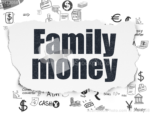 Image of Money concept: Family Money on Torn Paper background
