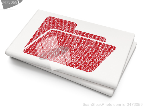 Image of Finance concept: Folder on Blank Newspaper background
