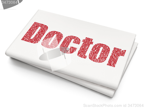 Image of Health concept: Doctor on Blank Newspaper background