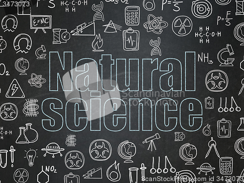 Image of Science concept: Natural Science on School Board background