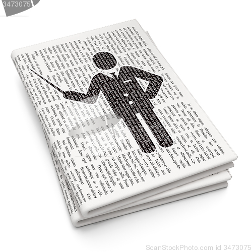 Image of Education concept: Teacher on Newspaper background