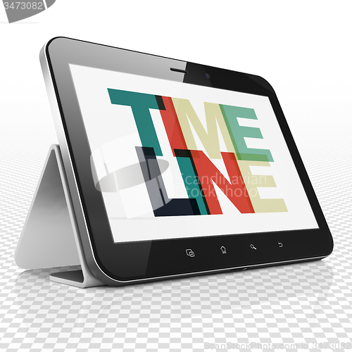 Image of Timeline concept: Tablet Computer with Timeline on  display