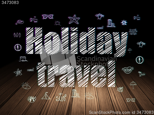Image of Tourism concept: Holiday Travel in grunge dark room