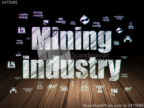 Image of Industry concept: Mining Industry in grunge dark room