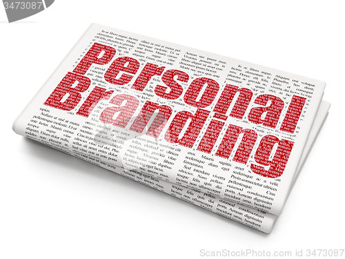 Image of Advertising concept: Personal Branding on Newspaper background