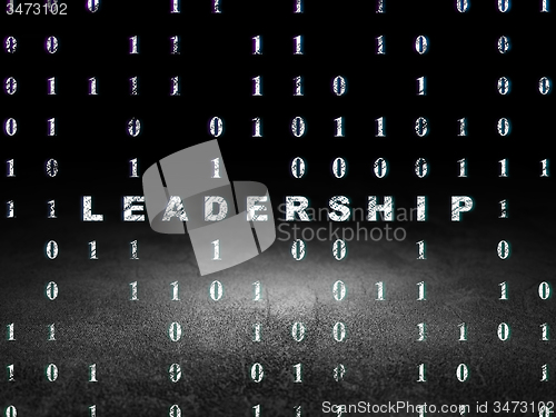 Image of Finance concept: Leadership in grunge dark room