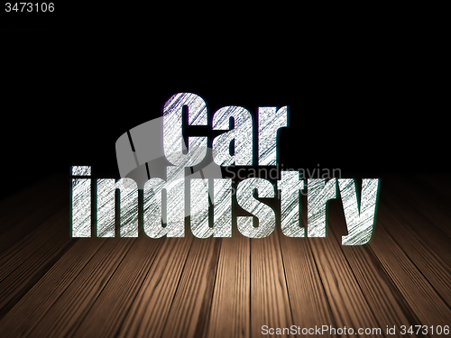 Image of Manufacuring concept: Car Industry in grunge dark room