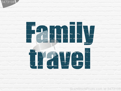 Image of Travel concept: Family Travel on wall background