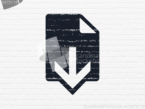 Image of Web development concept: Download on wall background