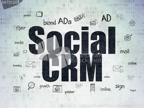 Image of Marketing concept: Social CRM on Digital Paper background