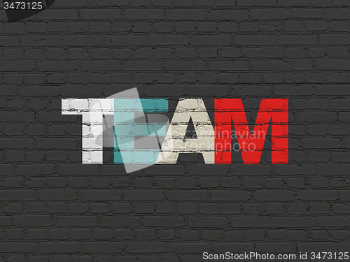 Image of Business concept: Team on wall background