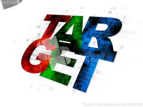 Image of Finance concept: Target on Digital background