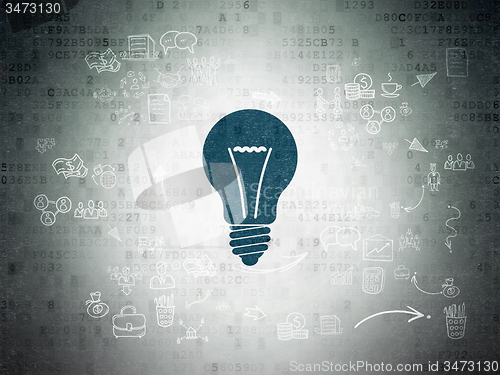 Image of Finance concept: Light Bulb on Digital Paper background