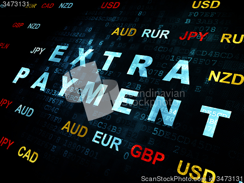 Image of Money concept: Extra Payment on Digital background