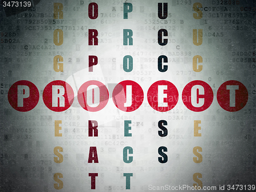 Image of Business concept: word Project in solving Crossword Puzzle