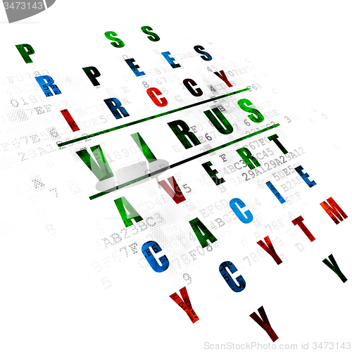 Image of Protection concept: word Virus in solving Crossword Puzzle