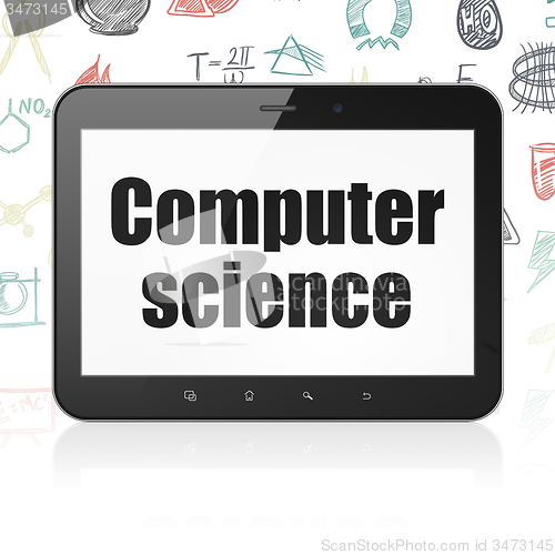 Image of Science concept: Tablet Computer with Computer Science on display