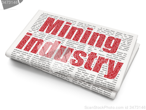 Image of Manufacuring concept: Mining Industry on Newspaper background