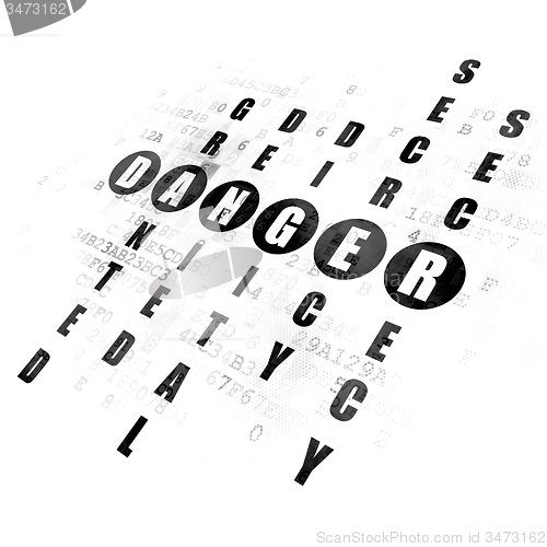 Image of Privacy concept: word Danger in solving Crossword Puzzle