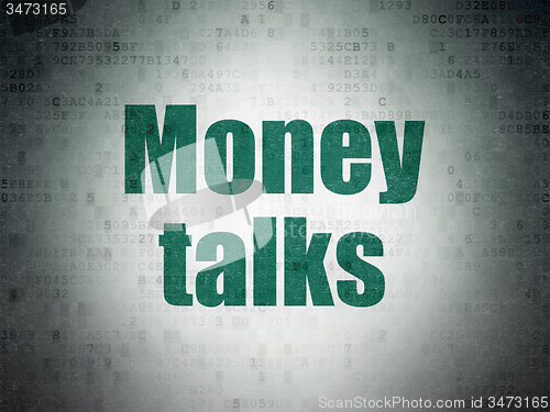 Image of Finance concept: Money Talks on Digital Paper background