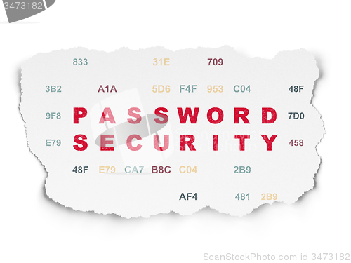Image of Security concept: Password Security on Torn Paper background