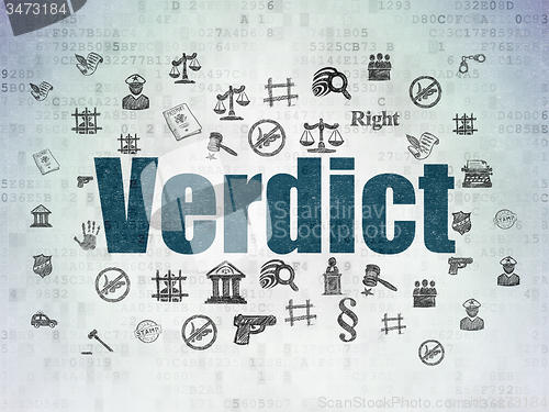 Image of Law concept: Verdict on Digital Paper background