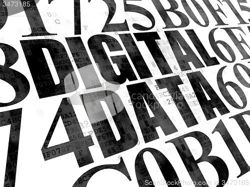 Image of Data concept: Digital Data on Digital background