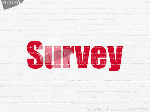 Image of Science concept: Survey on wall background