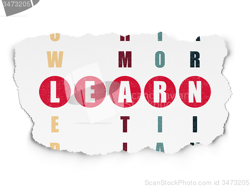 Image of Education concept: word Learn in solving Crossword Puzzle