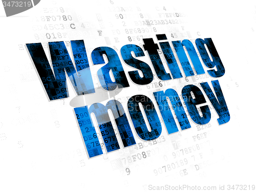 Image of Banking concept: Wasting Money on Digital background