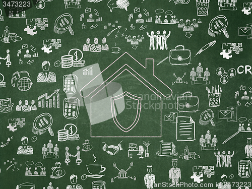 Image of Business concept: Home on School Board background
