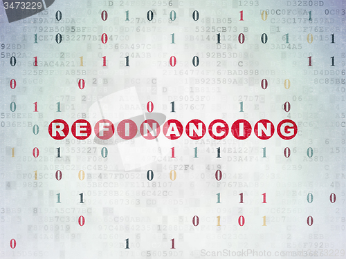 Image of Finance concept: Refinancing on Digital Paper background