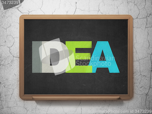 Image of Marketing concept: Idea on School Board background