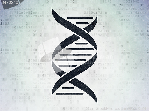Image of Science concept: DNA on Digital Paper background