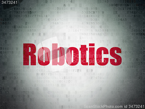 Image of Science concept: Robotics on Digital Paper background