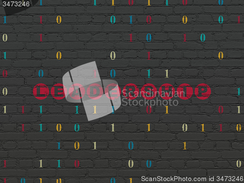 Image of Finance concept: Leadership on wall background