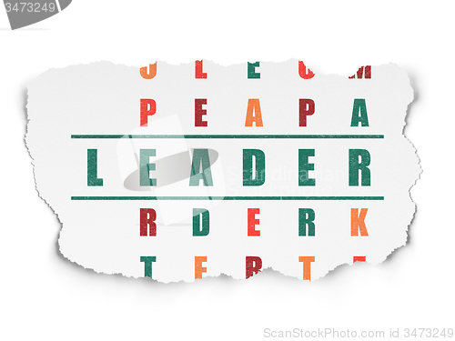 Image of Business concept: word Leader in solving Crossword Puzzle