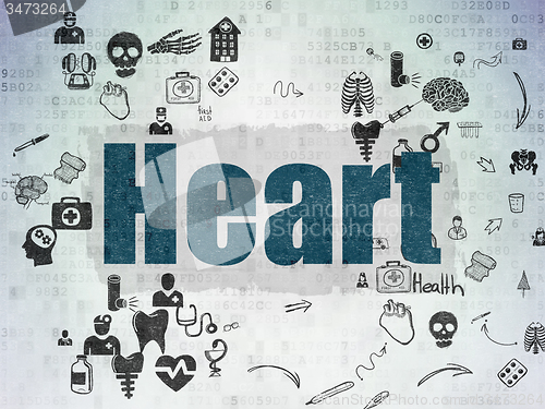 Image of Healthcare concept: Heart on Digital Paper background