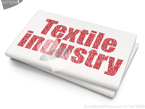 Image of Manufacuring concept: Textile Industry on Blank Newspaper background