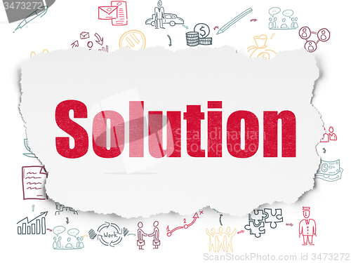 Image of Finance concept: Solution on Torn Paper background