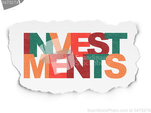 Image of Banking concept: Investments on Torn Paper background