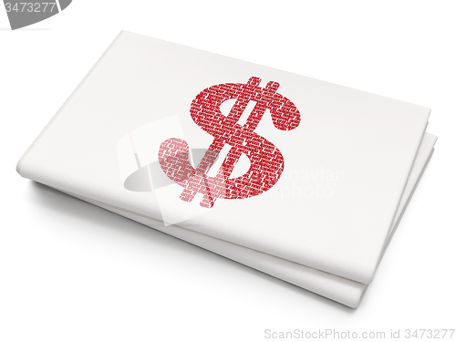 Image of Banking concept: Dollar on Blank Newspaper background