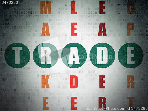 Image of Business concept: word Trade in solving Crossword Puzzle